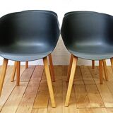 Set of 4 designer shell armchairs