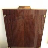 Rectangular serving tray made of solid brass and glass