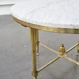 Round coffee table marble and brass