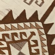 Tapis de couloir Kilim beige et marron 3x12, tapis turc délavé, 95x373 cm