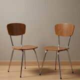 2 vintage light brown-caramel Formica chairs, very good condition.
