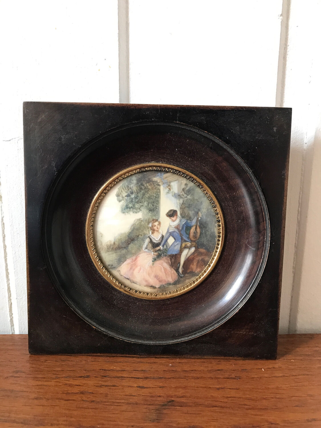 Miniature painting gallant scene
