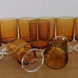 Lot 10 wine glasses Luminarc Cavalier amber