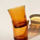 6 verres en verre ambré