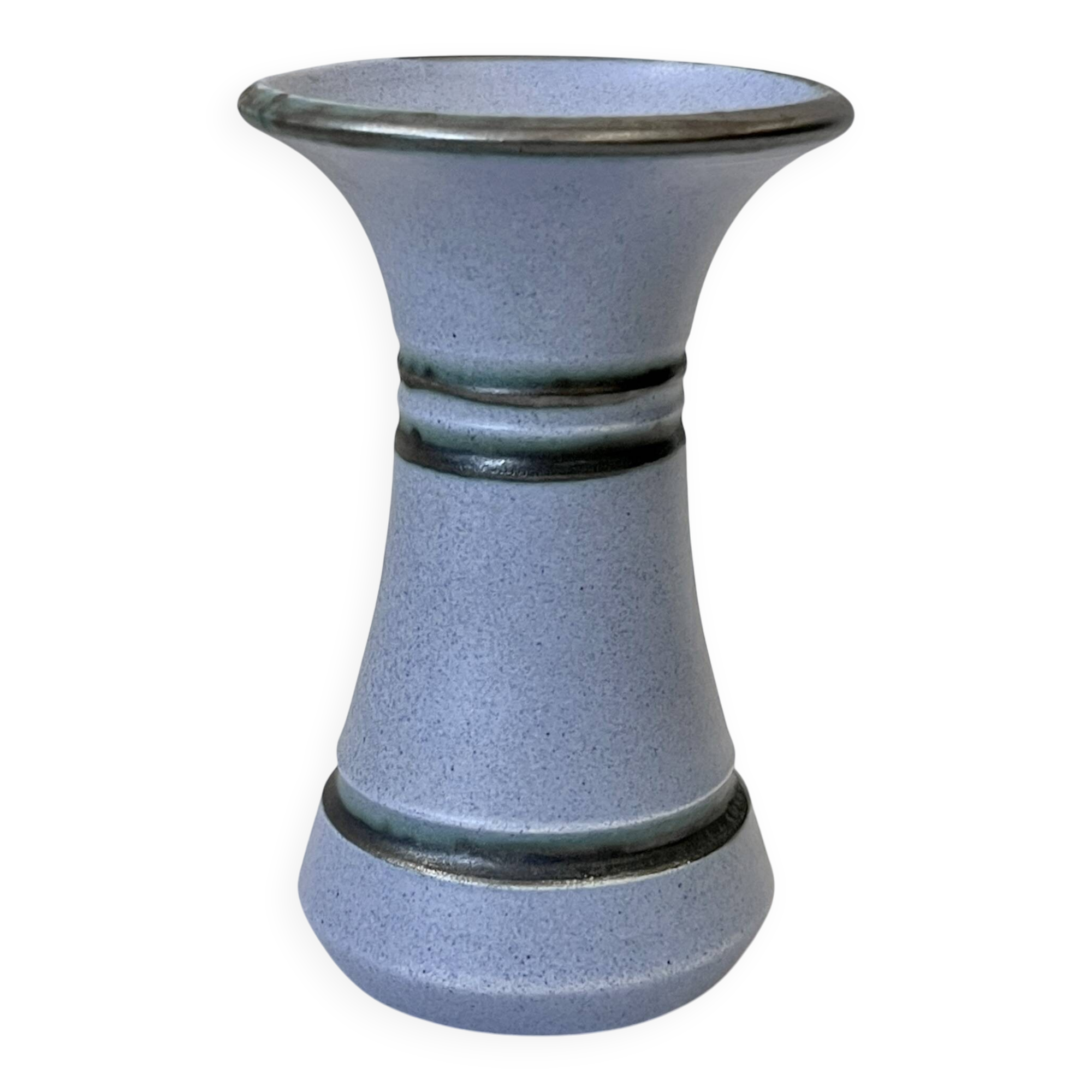 Vase de Knights of Tintagel en céramique grès bleu 1960 -70 soliflore