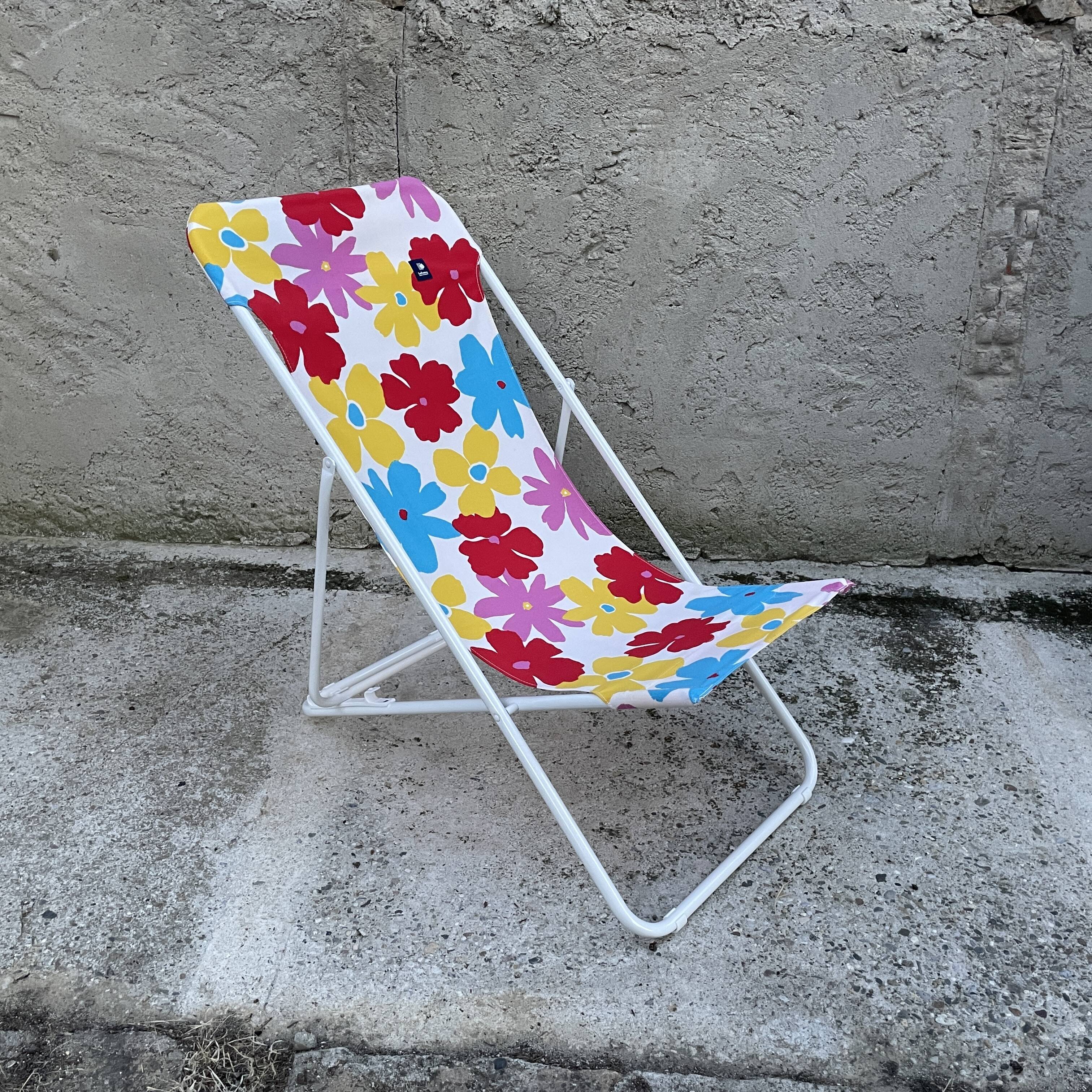 Pair of deckchairs "Lafuma" POP pattern