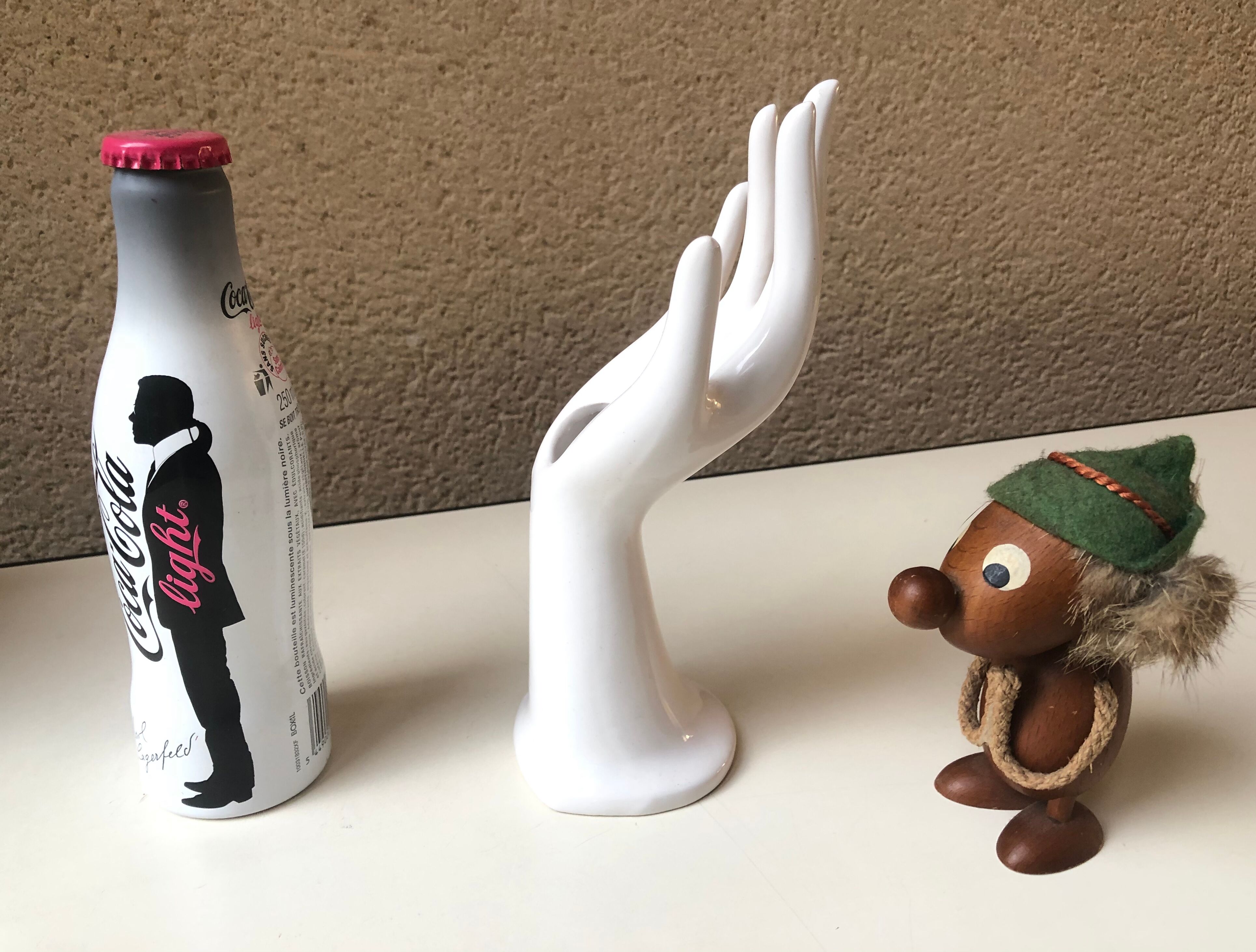 White ceramic hand-made vase by original 70s JMR