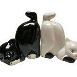 Porcelain cat bookends