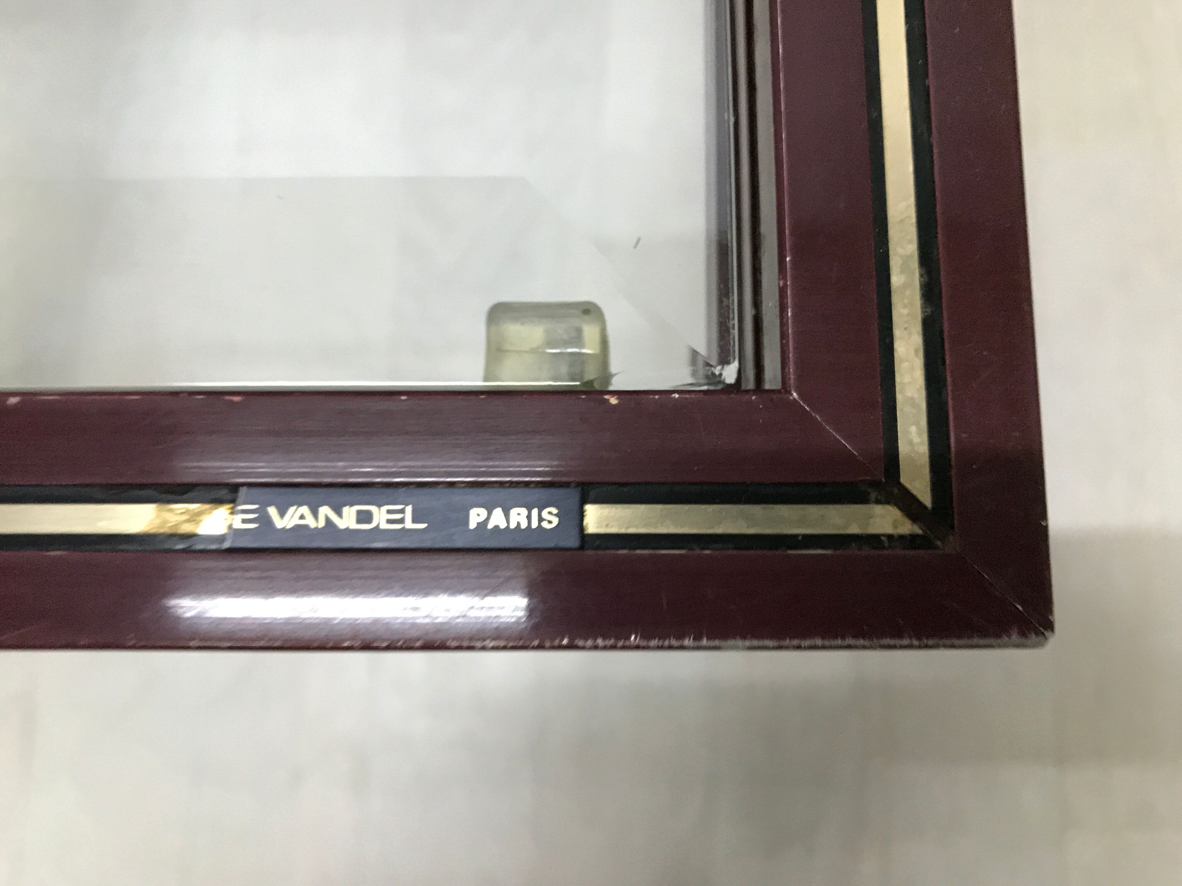 Pierre Vandel metal lacquered stone bass table and glass