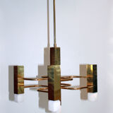 Sciolari chandelier, 5 square lights, 1970