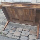 Farm table coffee table with drawers