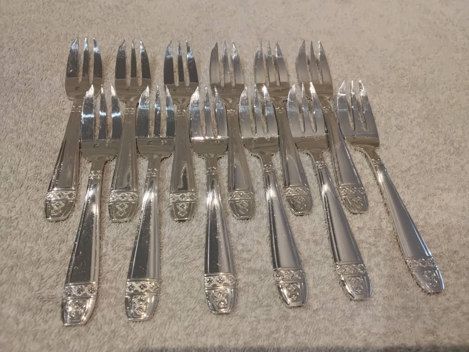 12 silver-plated metal cake forks Liberty Grand Prix
