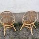 Paire de chaise loveuse fauteuil en rotin bambou 1950