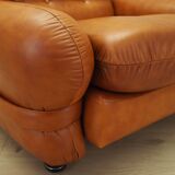 Leather armchair, Italian design, 1970s, production: Italy