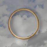 Rare round wall mirror in wood and gilded plaster – Ø 80 cm – 1950s