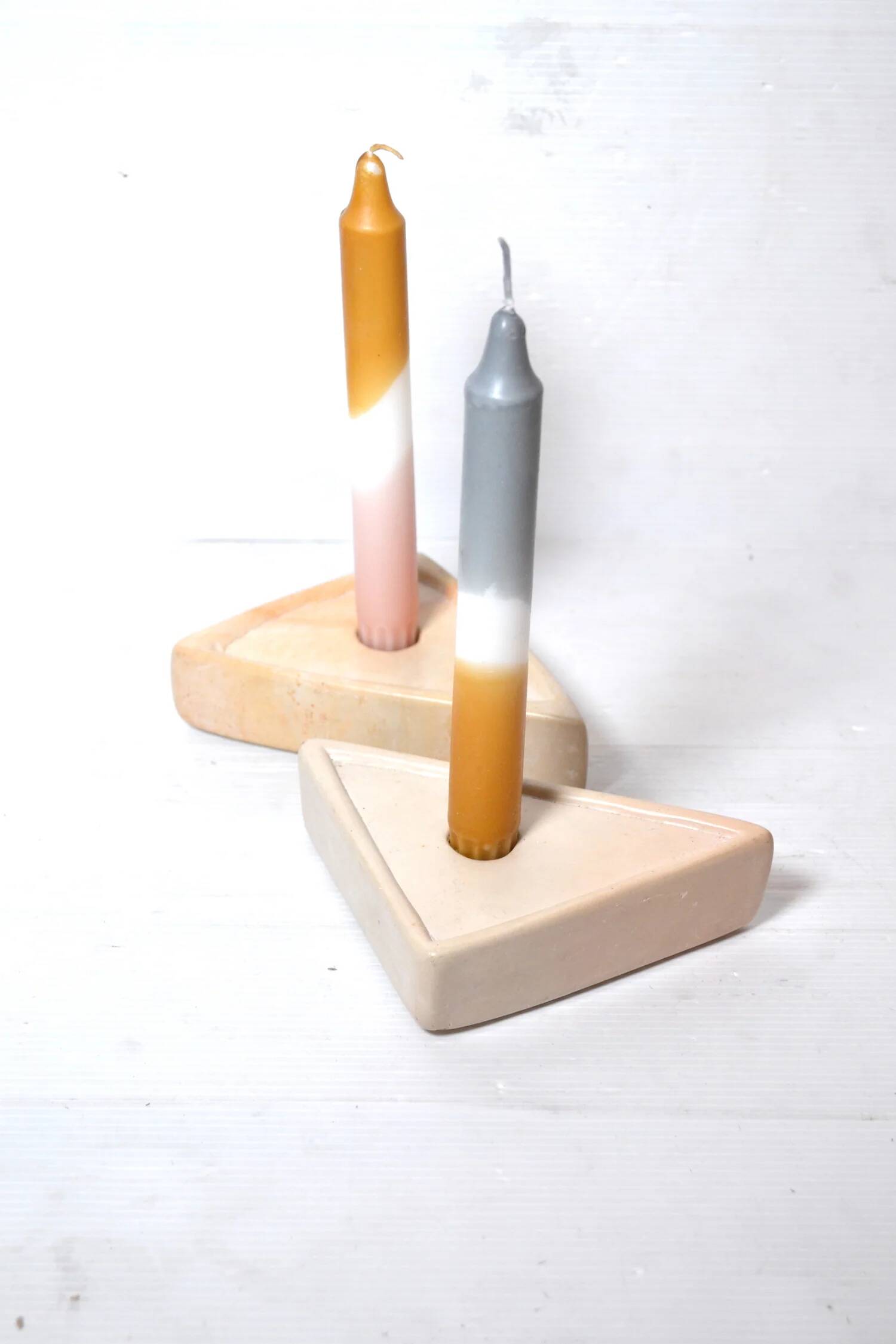 Designer stone candlesticks