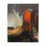 Red house and white birch by Ivan Tzonev