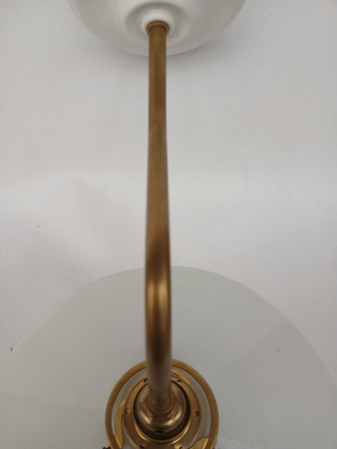 White opaline swan neck wall lights