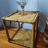 Pair of rattan bedside tables