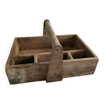 grande boite à outils en bois vintage
