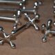 12 silver metal knife holders