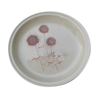 Round dish sandstone model thistle vintage