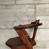 Set of 4 brutalist dutch oak chairs