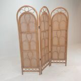 Italian rattan and wicker room divider 1960s