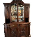 Baroque Vitrine Antique Vaisselier / Buffet en Verre Rokoko Étagère