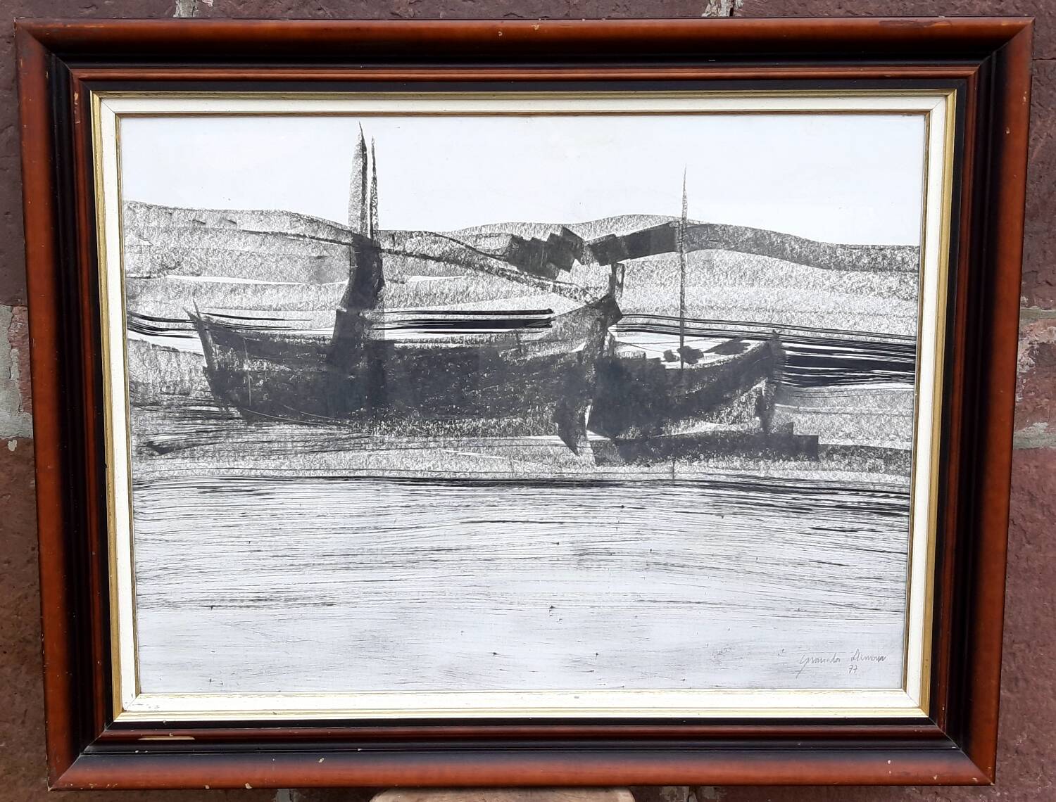 Charcoal on paper by Granados Llimona, 1977.