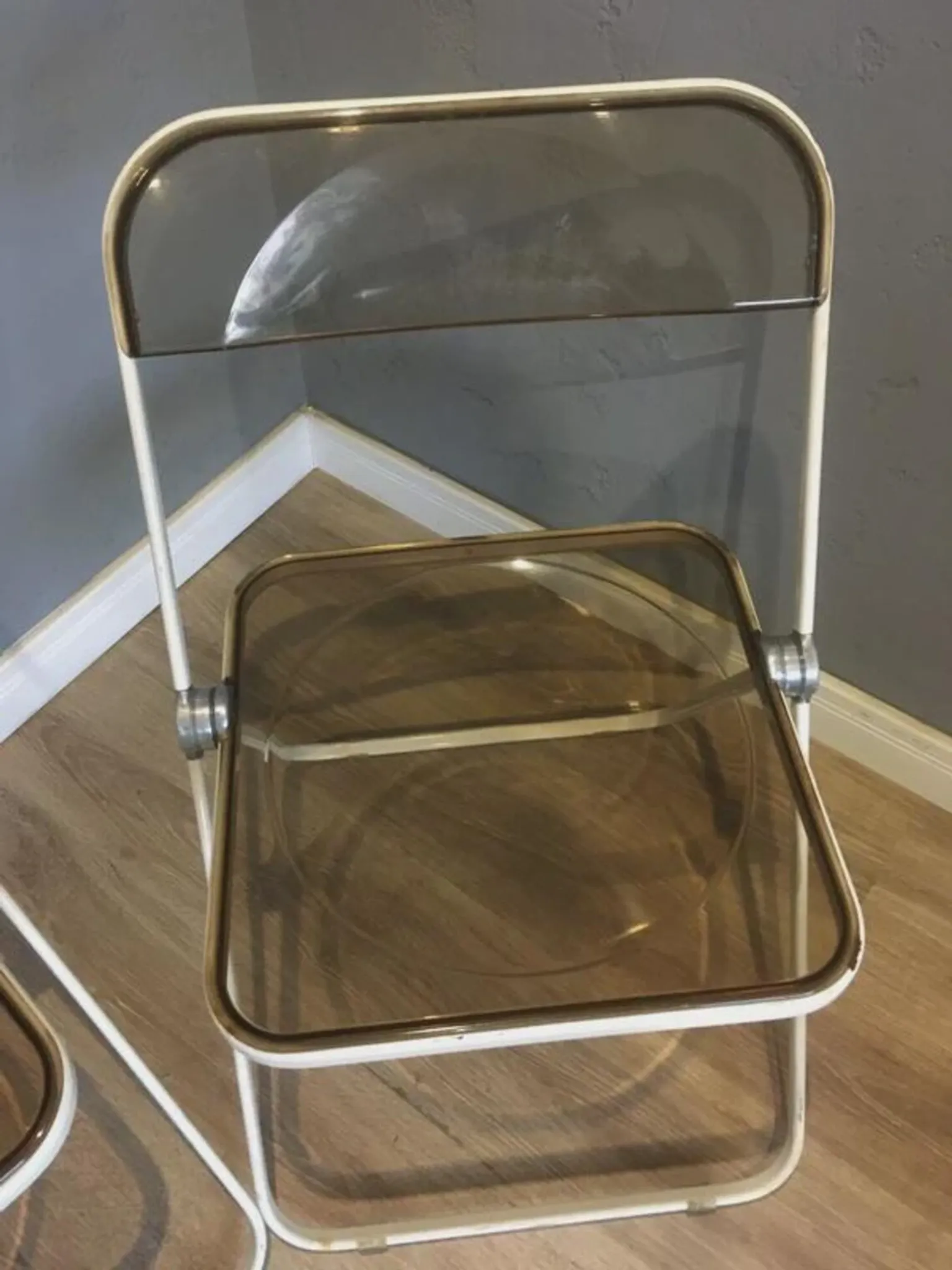 Pair of Plia folding chairs by Giancarlo Piretti for Castelli, 1970s