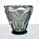 Art deco vase in grey glass engraved with acid czechoslovakia 1920