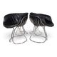 Set of 4 Pan Am dining chairs, chrome, leather by Gastone Rinaldi for RIMA,