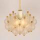 Large frosted glass and brass chandelier by Kinkeldey, Germany, 1970s.
