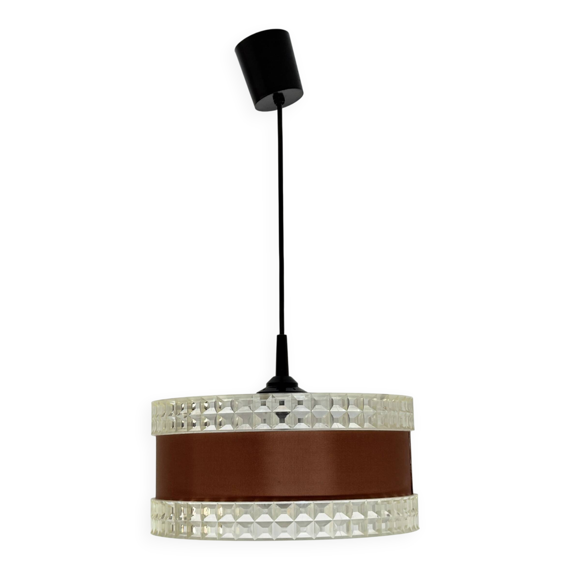 Vintage pendant lamp with brown ring