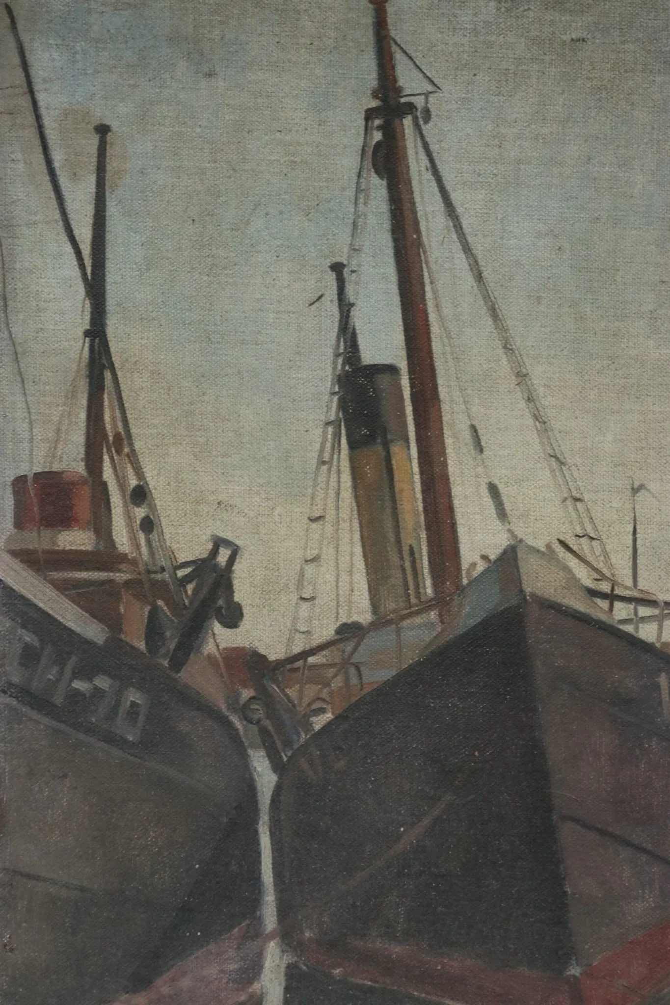 Fishing boats on the slipway – oil on canvas