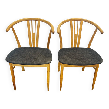 Pair of Scandinavian beech chairs