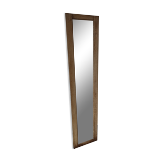 Beveled mirror vintage blond oak frame