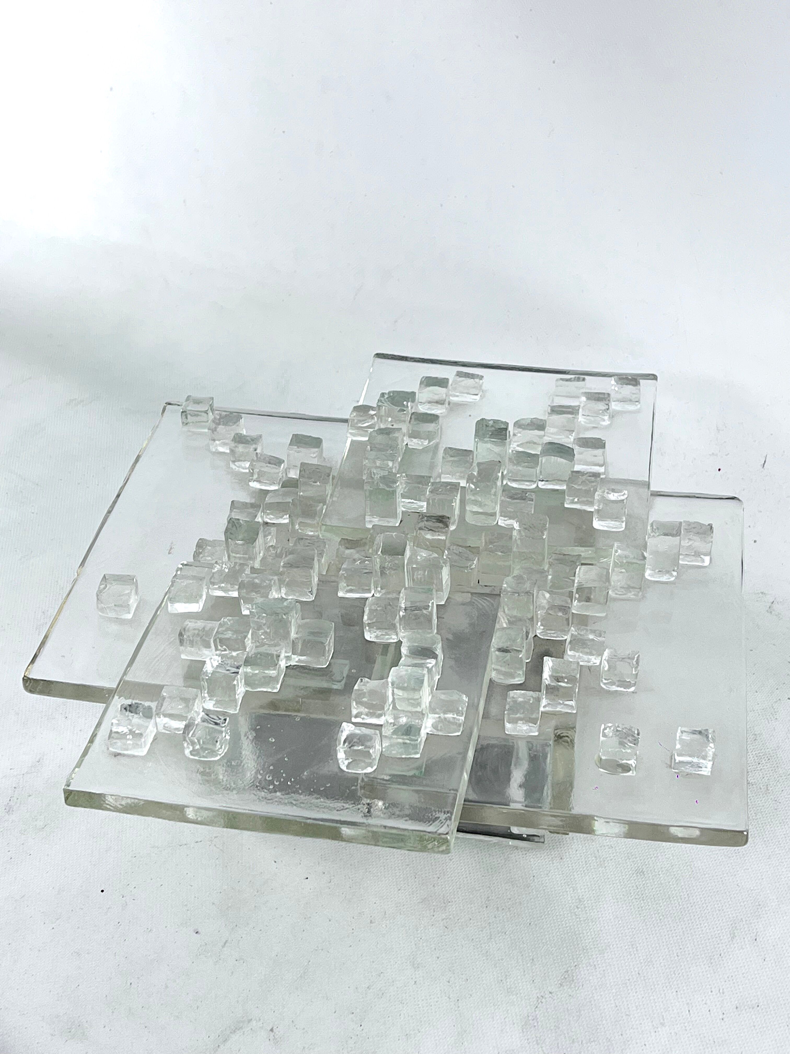 Mid-Century Clear Murano Glass wall light by Albano Poli for Poliarte. Italy 1970s