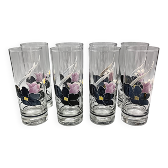8 Luminarc GLASSES model Anaïs rose noire vintage longdrink