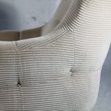 Pair of armchairs "space age". Beige corduroy velvet. France, circa 1970