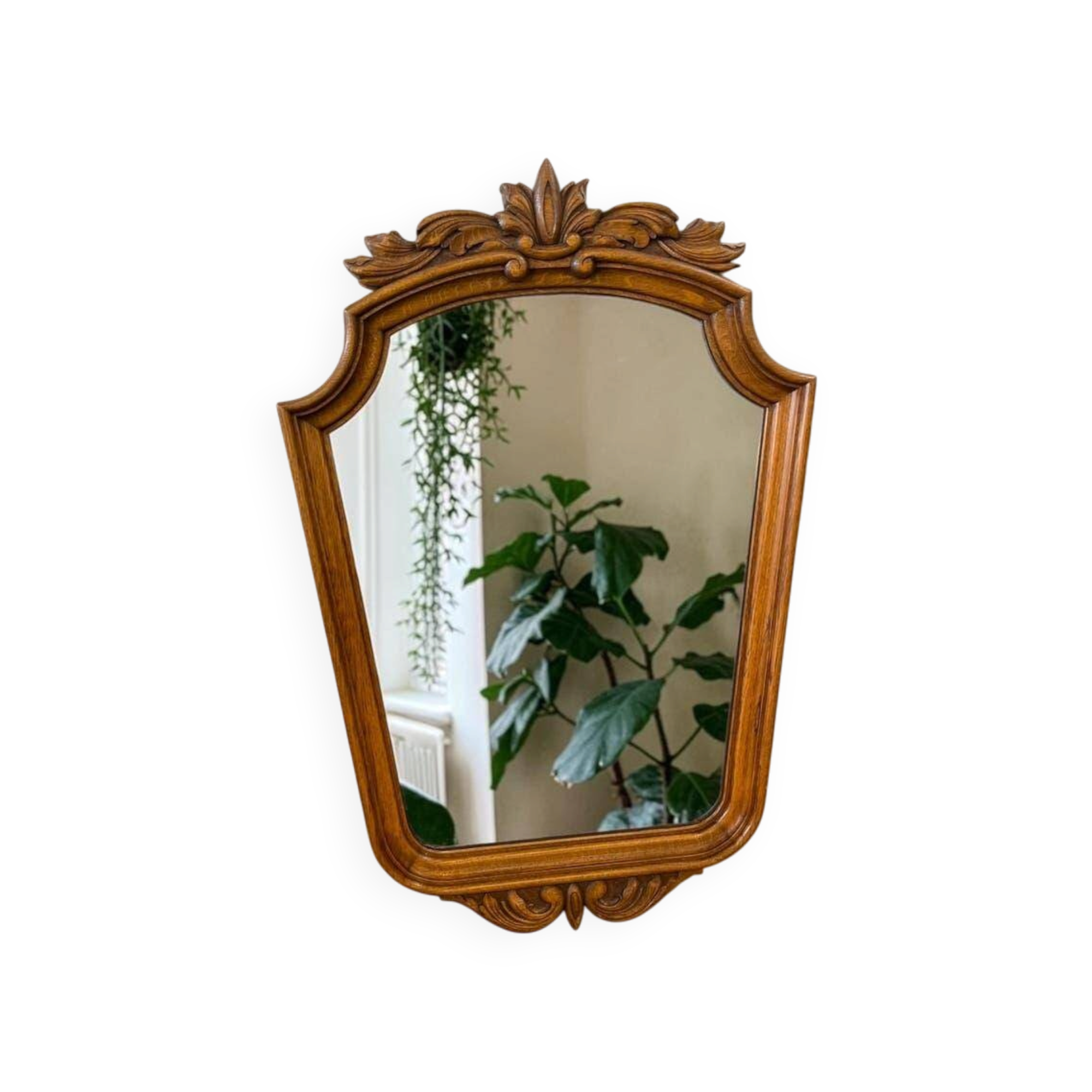 Miroir baroque vintage en bois / Miroir mural rétro en bois