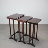 Art Deco Nesting Tables in Mahogany Veneer, 1930s, Czechoslovakia