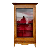 Louis XV style showcase in cherry wood and veneer nineteenth century