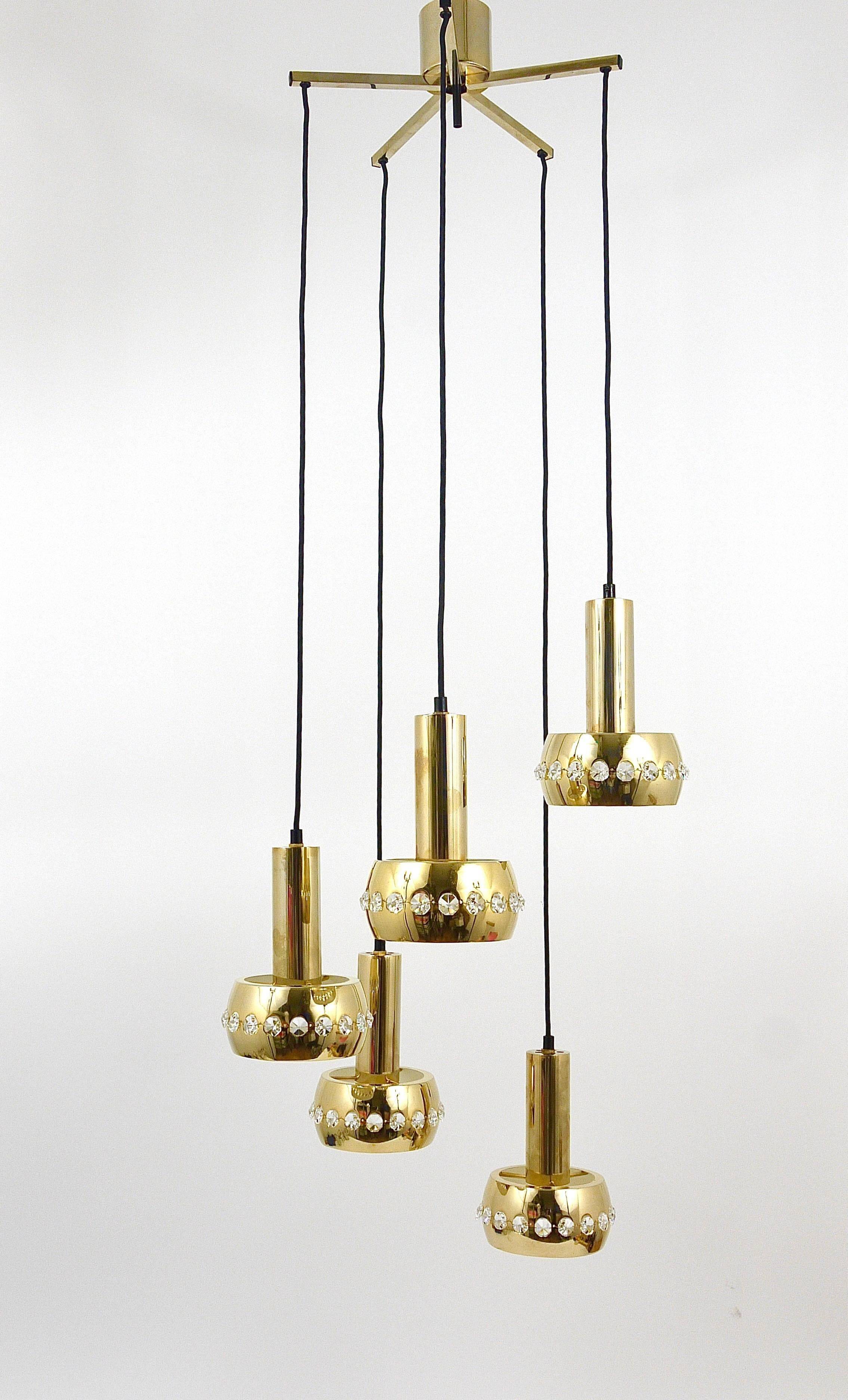 Bakalowits Lustré et Cristaux Suspension à Cinq Bras en Cascade, Autriche