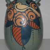 Vase ancien en terre cuite émaillée  art nouveau  « Paul Jacquet »