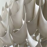 Rhythmic sculptural globe pendant light by H.Milanda, Scandinavian design 1970