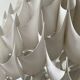 Rhythmic sculptural globe pendant light by H. Milanda, Scandinavian design, 1970