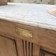 Oak and marble counter 1950