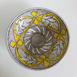 Trapezoidal vase by Fratelli Fanciullaci with plant decoration